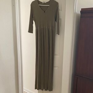 Elegant Olive Green Maxi Dress